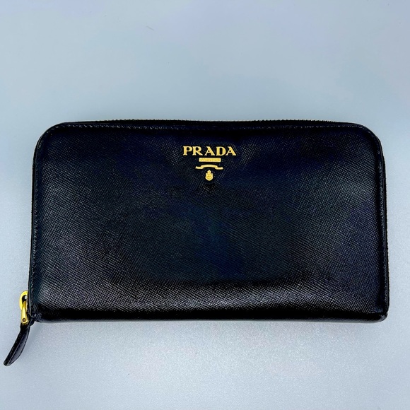 Prada Handbags - Authentic Prada Large Saffiano Wallet Black Cammeo